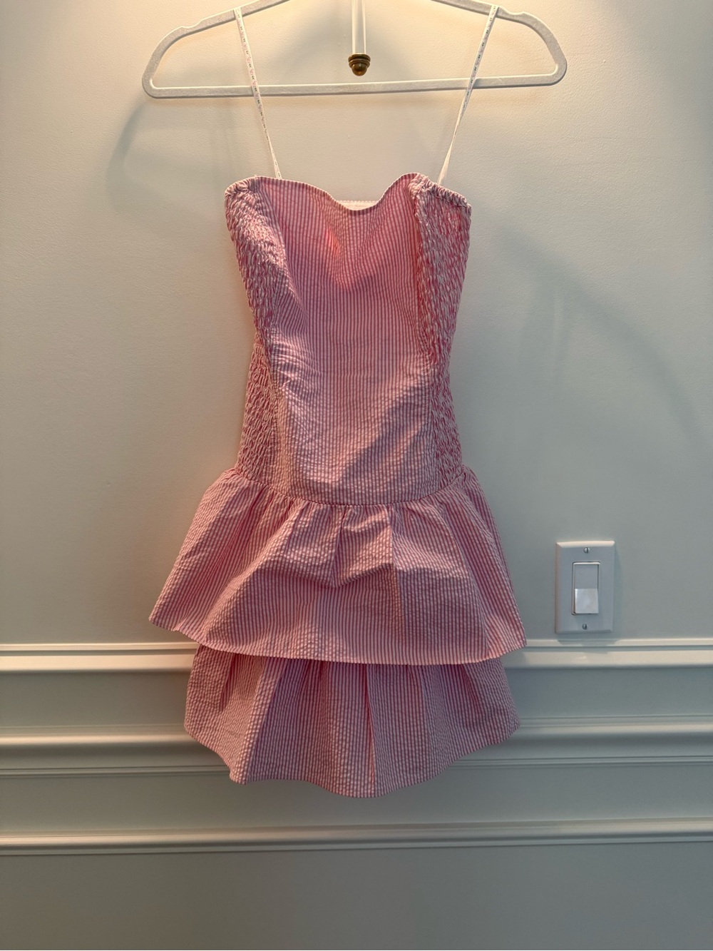 Lilly Pulitzer Tiered Seersucker strapless dress